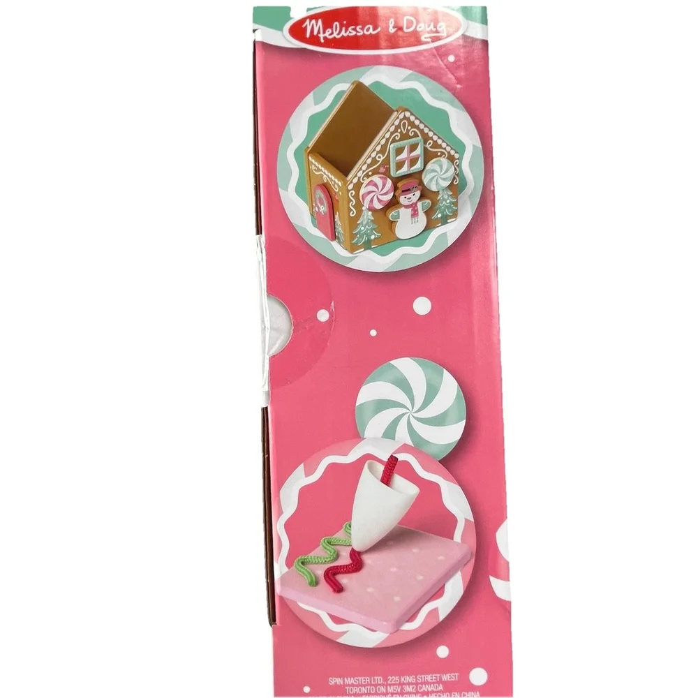 GINGERBREAD HOUSE PLAYSET- PINK Melissa & Doug - Wooden 38 Pieces CHRISTMAS 2025